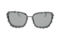 DIOR Metal Irregular Shape Sunglasses Women's Gray Black