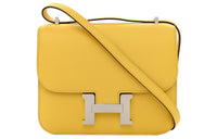 HERMES Constance Epsom Leather Shoulder Bag, Crossbody Bag Mini Women's 9O Jaune De Naples Yellow