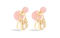 DIOR Metal Stud Earrings Women's Pink
