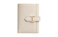 HERMES Bearn Epsom Calfskin Wallet Women's 10 Craie Milkshake White