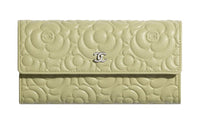 CHANEL Calfskin Wallet Women's Light Green