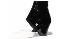 CHANEL Chunky Heel High Heels Women's Black White