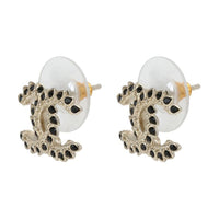 CHANEL Alloy Stud Earrings Women's Black