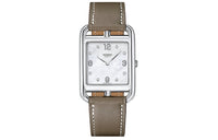 HERMES Wrist Watch Quartz Movement Leather Watch Bands 29mm Silver Dial Women's Watch