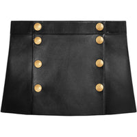 CELINE Leather Short Skirts Women's Black