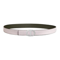 HERMES Calfskin Leather Belts Women's Light Purple Gray Green Width: 2.4cm