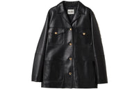 MIU MIU Leather Jacket Women's Black