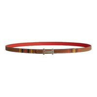 HERMES Calfskin Leather Belts Women's Gold Radiance/Capricorn Width 1.3CM