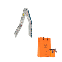 HERMES Silk Scarves Women's Gray