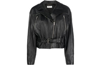 SAINT LAURENT Leather Jackets Women's Black