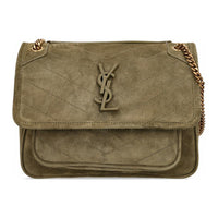 SAINT LAURENT Niki Calfskin Shoulder Bag Women's Dark Olive Green