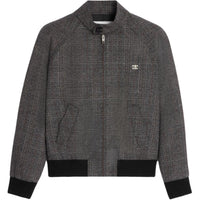 CELINE Triomphe Blouson Jacket In Prince Of Wales Wool