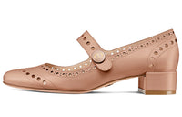 DIOR Teddy-D Chunky Heel High Heels 3.8cm Women's Nude