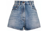 PRADA Triangle-Logo Denim Shorts