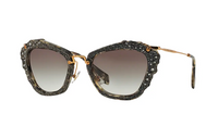 MIU MIU Metal Acetate Irregular Shape Sunglasses Women's Gold