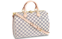 LOUIS VUITTON SpeedyBandoulière Canvas Pillow Bag Handbag 30 Women's White