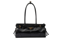 PRADA Leather Handbag Shoulder Bag Women's Black