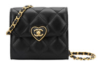 CHANEL Lambskin One Shoulder Handheld Crossbody Bag Regular Women's Black