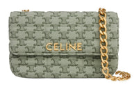 CELINE Fabric Crossbody Bag Shoulder Bag Women's Khaki Green