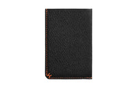 HERMES Mysore Goat Skin Wallets Card Holders Unisex Black/Aluminum Dan Orange