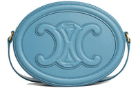 CELINE Triomphe Smooth Cow Leather Mooncake Bag Shoulder Bag Crossbody Bag Medium Size Women's Denim Blue