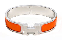 HERMES Bracelet Narrow Clic Clac H Enamel Pm Silver tone