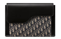 DIOR Smooth Cow Leather Laptop Bag With Protective Case Men's Black/Beige