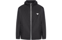PRADA Logo Plaque Zip Up Jacket