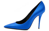 SAINT LAURENT Marylin Pump Electric Blue Satin Women's