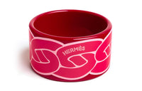 HERMES Lacquered Wood Bangles Women's Pink