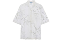 PRADA Floral-Embroidered Drop Shoulder Sheer Shirt