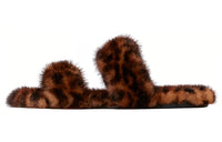 SAINT LAURENT Slide Slippers Women's Leopard Print