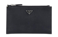 PRADA Cow Leather Clutch Small Size Men's Black