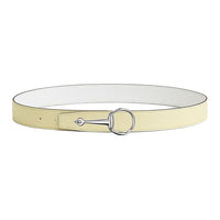 HERMES Calfskin Leather Belts Unisex Yellow Width: 3.2CM