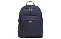 PRADA Saffiano Fabric With Leather Backpack Men's Blue