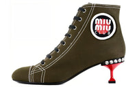 MIU MIU Ankle Boots Women's Olive Green