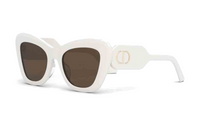 DIOR Cellulose Acetate Irregular Shape Sunglasses Women's White