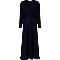 LOUIS VUITTON V-Neck Padded Shoulder Dress