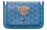 GOYARD Plumet Canvas With Leather Envelope Bag Crossbody Bag Shoulder Bag Unisex Blue Multicolor Small Heart