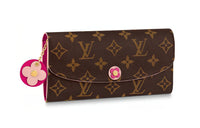 LOUIS VUITTON Emilie Canvas Wallet Regular Women's Plum Pink