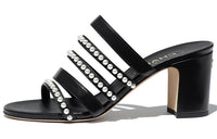 CHANEL Slide Slippers 7cm Women's Black