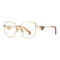 PRADA Plate And Metal Irregular Shape Eyeglass Frames Women's Gold/Black/White