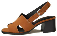 HERMES Elbe Strap Sandals Women's Brown