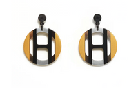 HERMES Horn Earrings Women's Brown