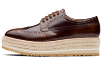 PRADA Fumé Low Top Platform Shoes Men's Brown