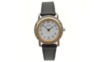 HERMES Clipper Collection Wrist Watch Quartz Movement Leather Watch Bands 24mm White Dial Women's Watch