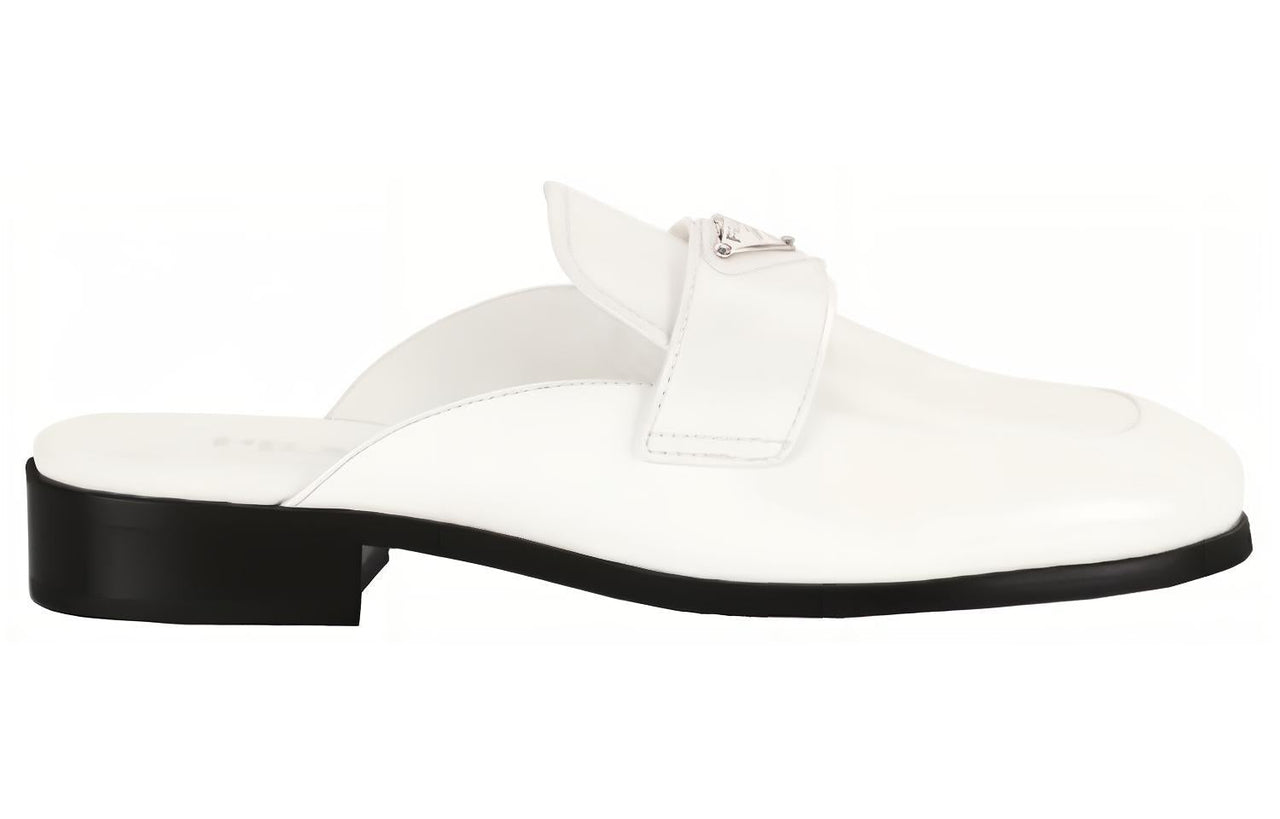 PRADA Abrasion Resistant Closed Toe Slippers Women's White