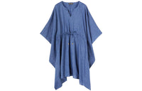 Loro Piana Grece Dress Short-Sleeved Dresses Women's Blue