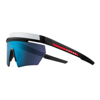 PRADA Nylon Irregular Shape Sunglasses Men's Black