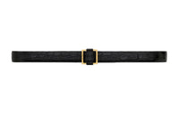 SAINT LAURENT Crocodile Pattern Embossed Leather Belts Women's Black Width: 2.5CM